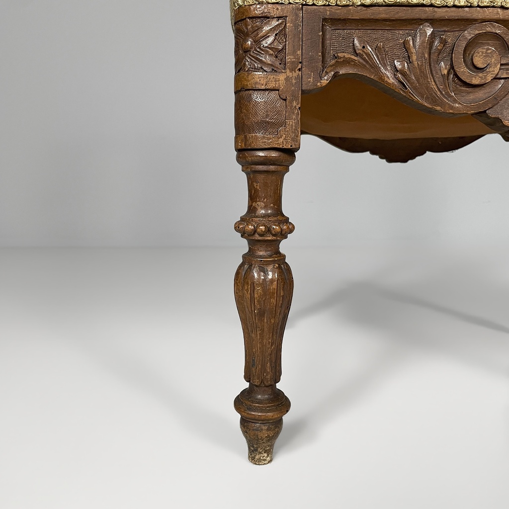 Poltrone in legno e tessuto floreale, fine 1800 ca.