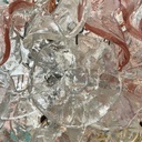 Lampadario in vetro di Murano e ottone, 1980 ca.