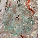 Lampadario in vetro di Murano e ottone, 1980 ca.