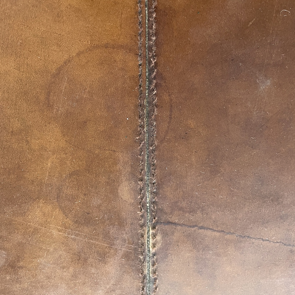 Scrivania in pelle marrone, 1980 ca.