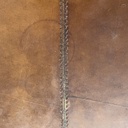 Scrivania in pelle marrone, 1980 ca.