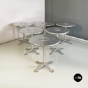 Tavoli da caffè in alluminio satinato, 1980 ca. 