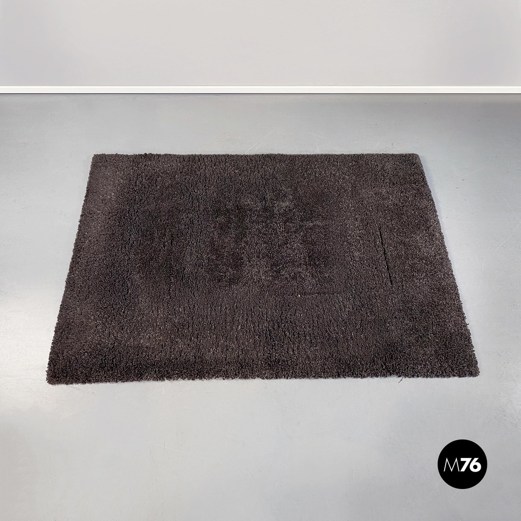 Tappeto a pelo lungo grigio, 1970 ca. 