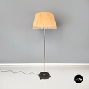 Lampada da terra in tessuto plissettato e metallo, 1920-1930 ca. 
