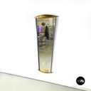 Specchio da parete in legno e metallo, 1980 ca. 