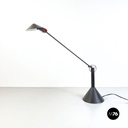 Lampada da tavolo orientabile in metallo nero, 1980 ca. 