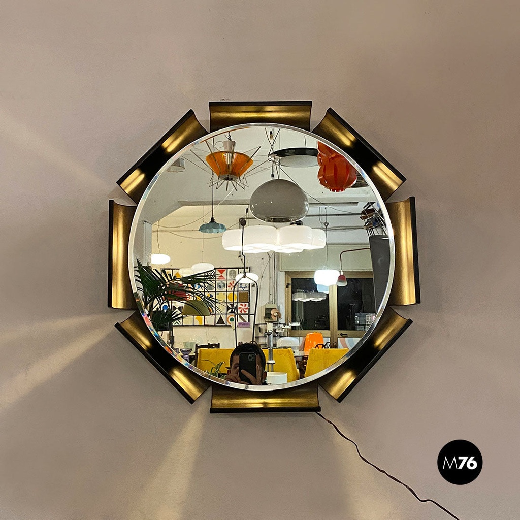 Specchio ottagonale retroilluminato, 1970 ca.