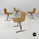 Straw and metal chairs, 1970s