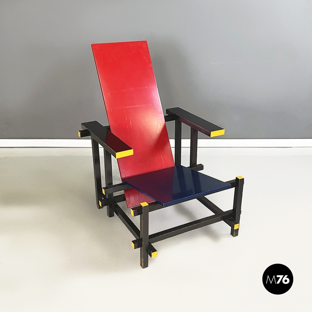 Poltrona Red and Blue di Gerrit Thomas Rietveld per Cassina, 1971