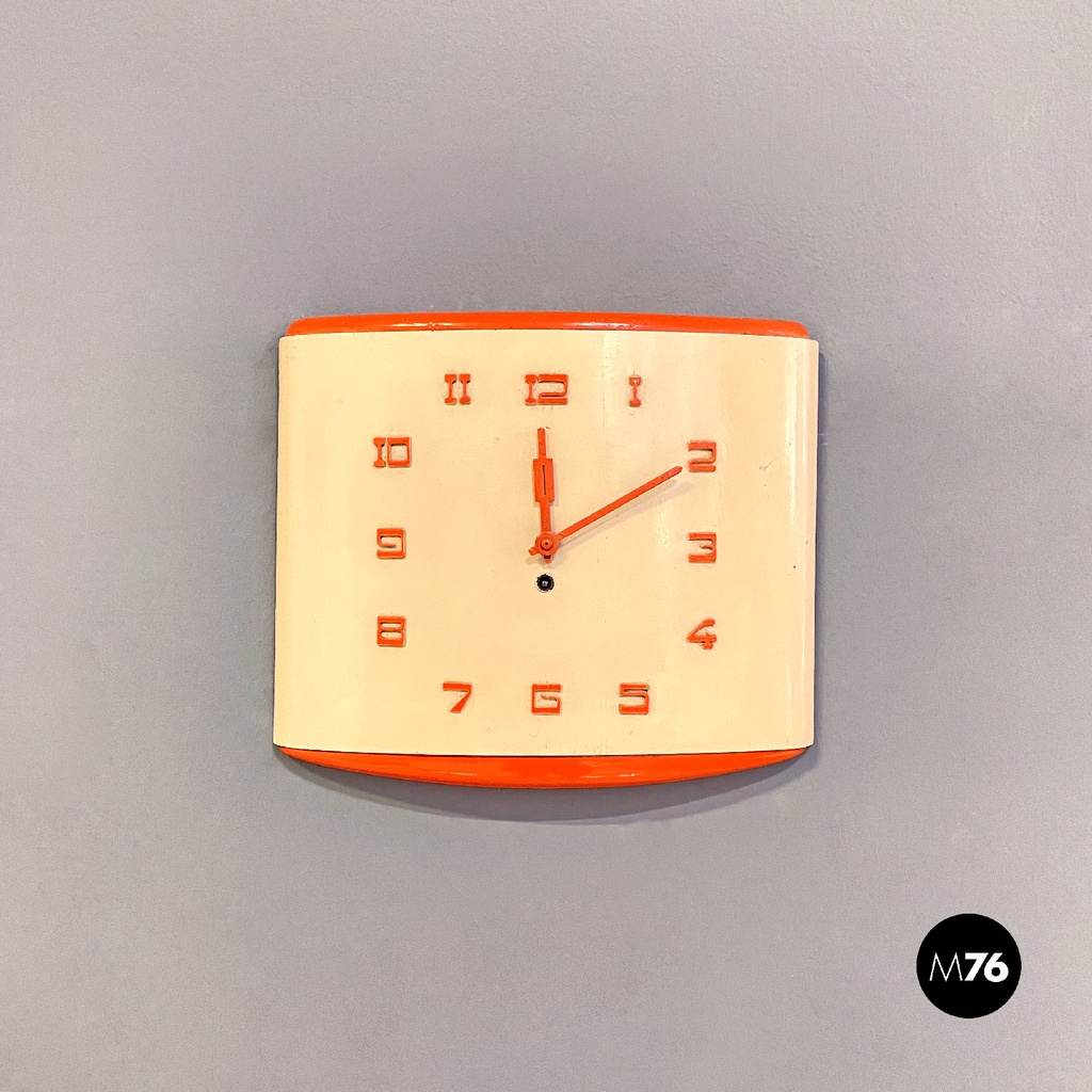 Orologio da parete in legno e metallo, 1960 ca.