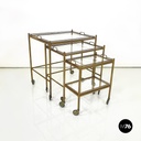 Carrelli in ottone e vetro, 1960 ca.