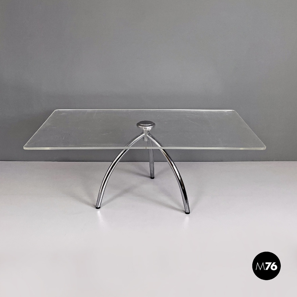 Tavolo da caffè in plexiglass trasparente,  1980 ca.