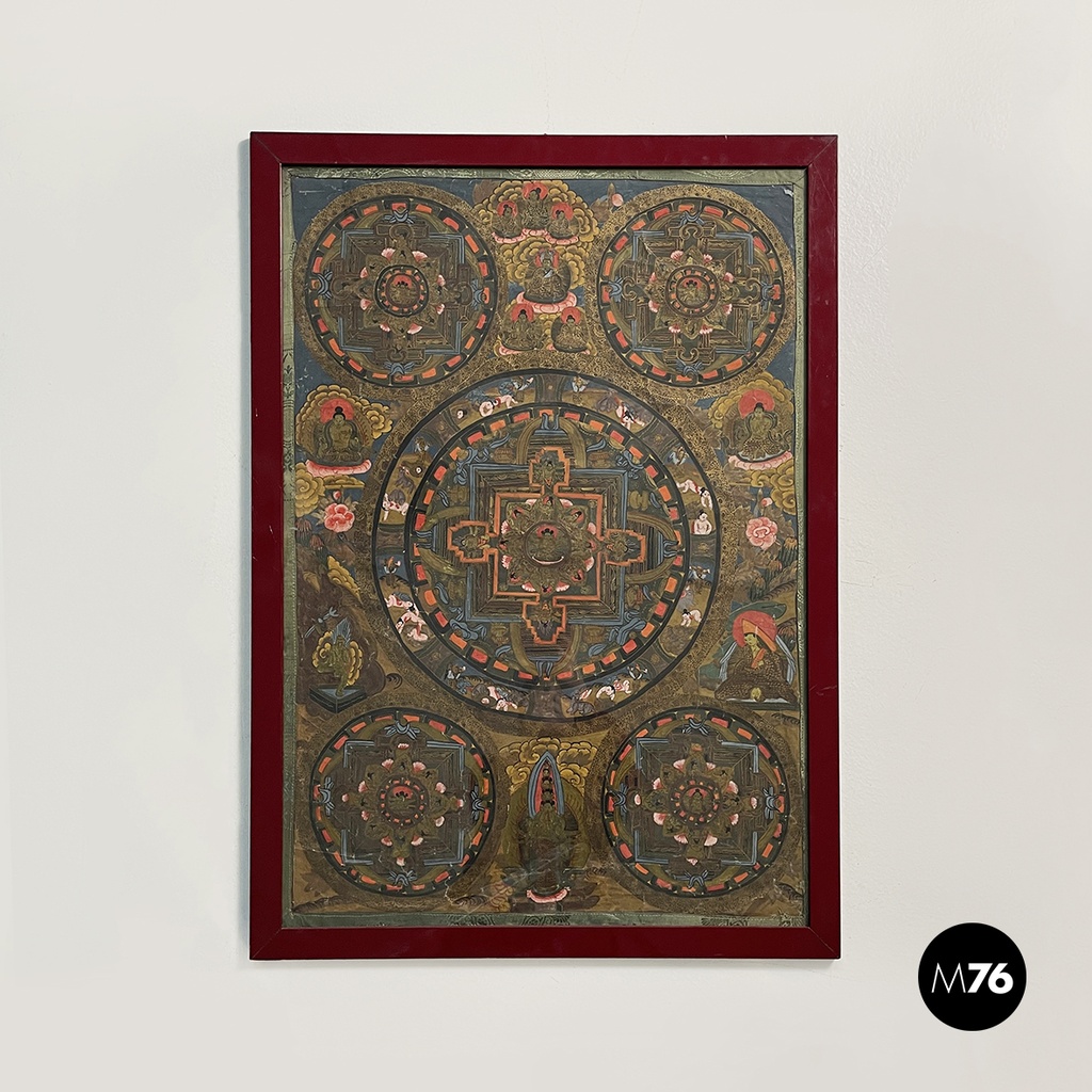 Quadro batik con soggetti indiani, 1900-1990 ca. 