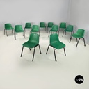 Sedie in plastica verde e metallo nero, 2000 ca.