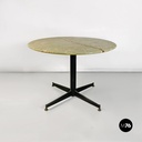 Tavolo da pranzo in onice e metallo nero,  1950 ca.