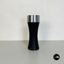 Posacenere da terra in acciaio cromato e nero, 1970 ca.