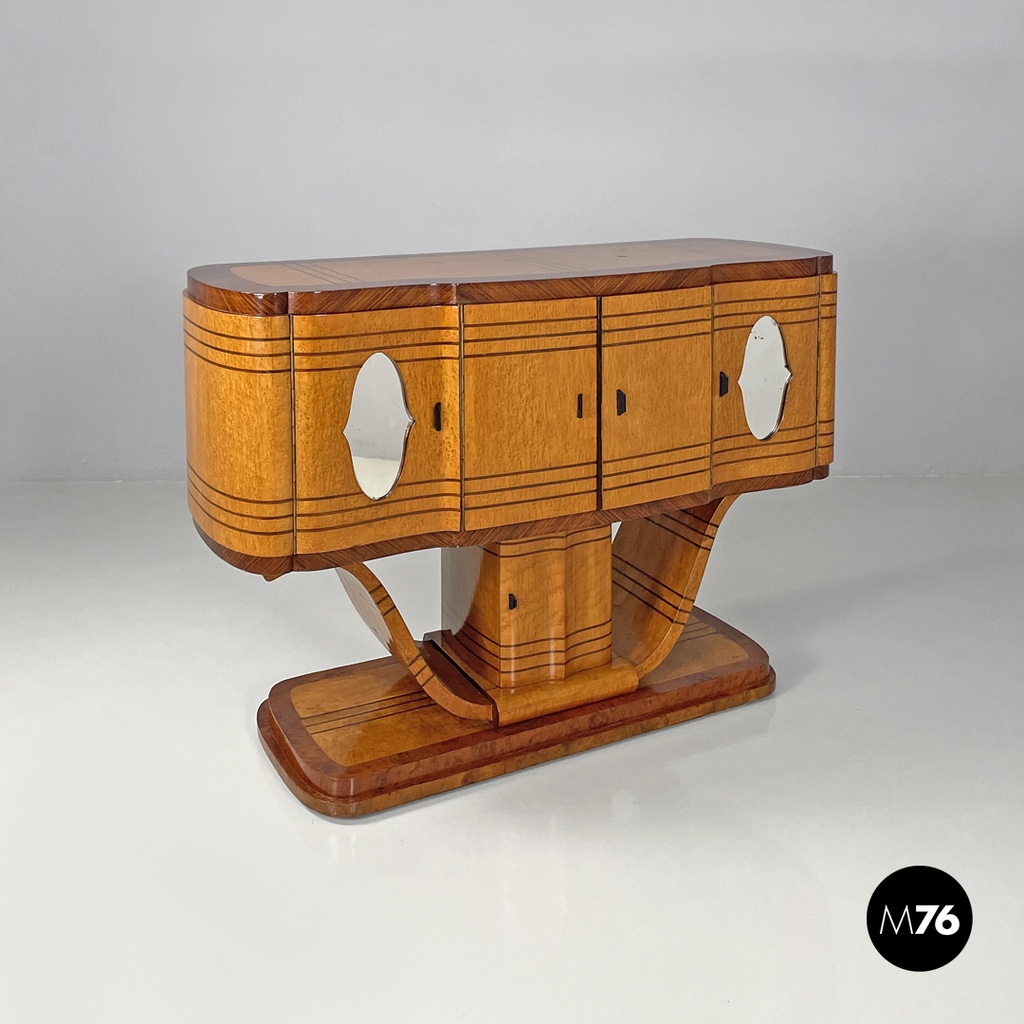 Mobile bar in legno e specchio, 1930 ca.