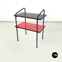 Comodino in formica con doppia mensola, 1960 ca. 