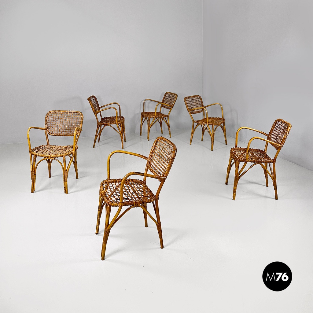 Sedie in rattan, 1960 ca.