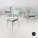 Sedie in formica verde acqua e metallo, 1960 ca.