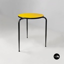 Tavolo da bar in laminato giallo e metallo nero, 1950 ca.