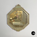 Specchio da parete in legno verde e dorato, 1700 ca.