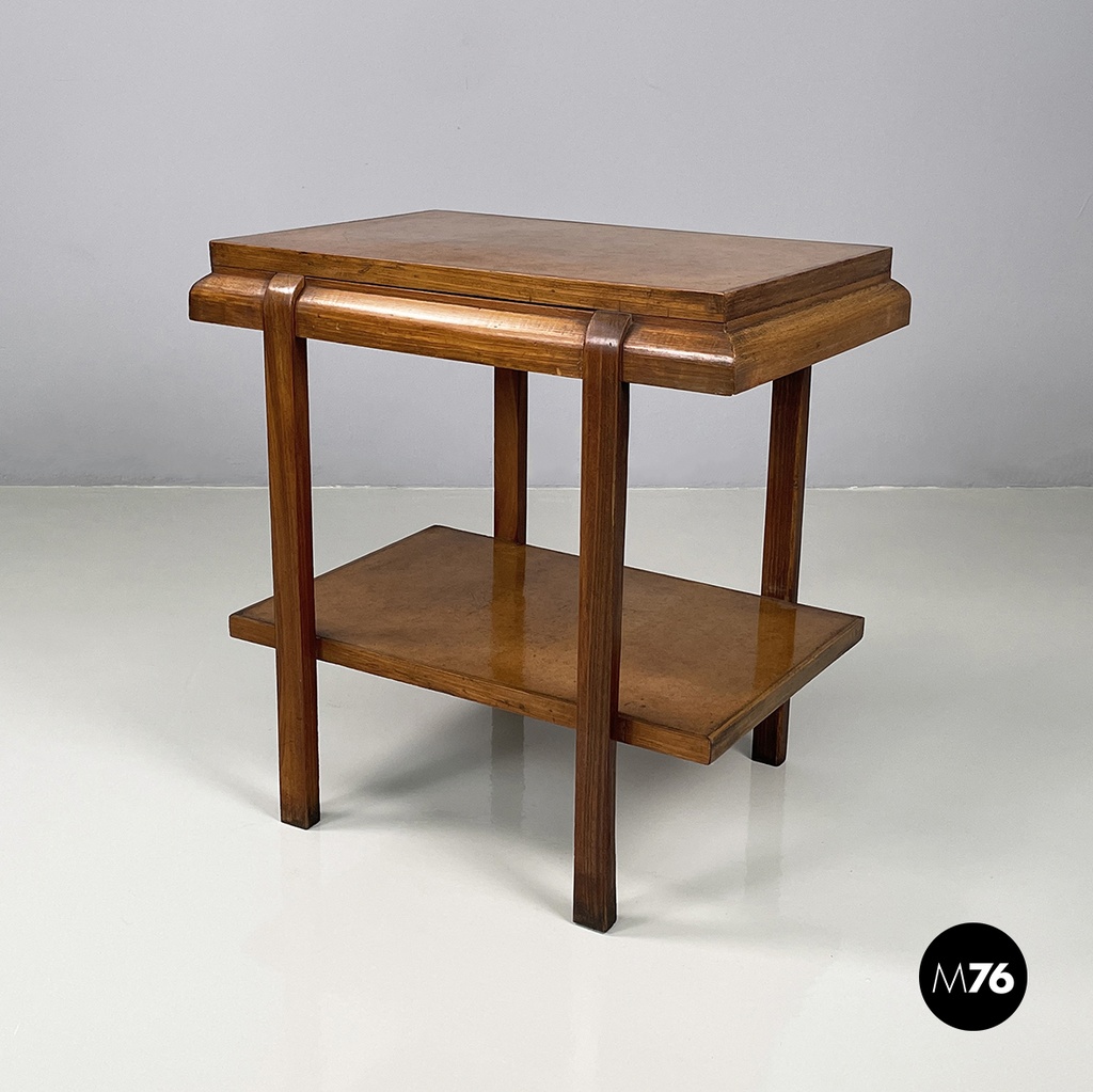 Tavolo da caffè in buxus e legno, 1930-1940 ca.
