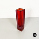Vaso in vetro di Murano rosso, 1970 ca. 