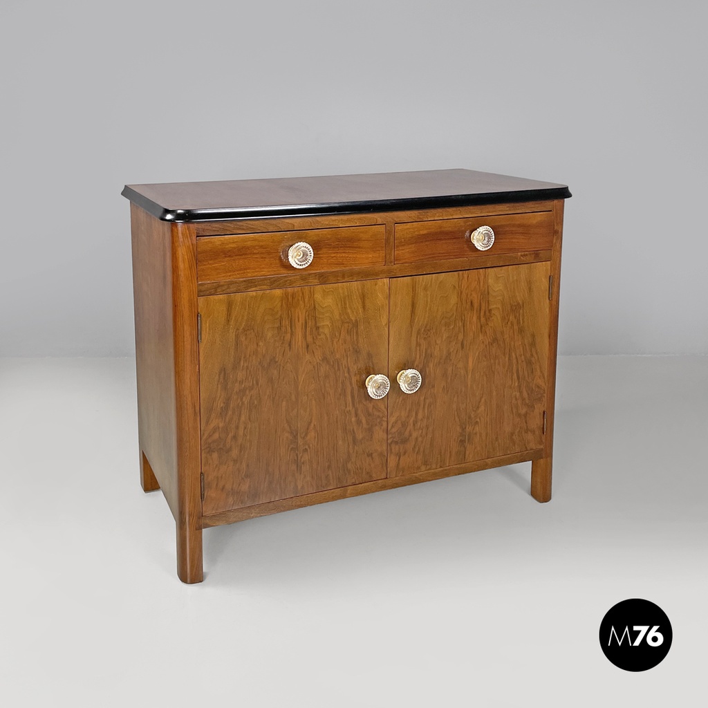 Credenza in legno e vetro trasparente, 1940 ca.