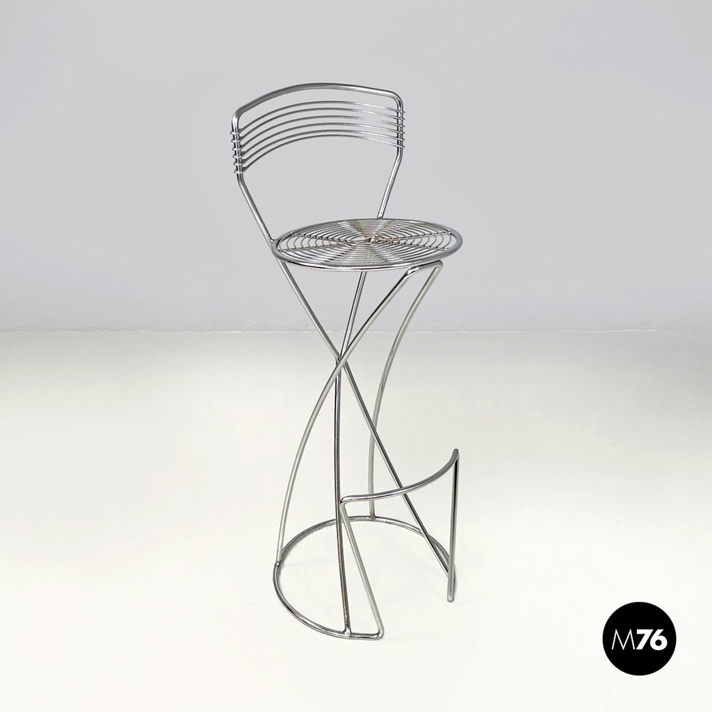 Sgabello in metallo cromato, 2000 ca.