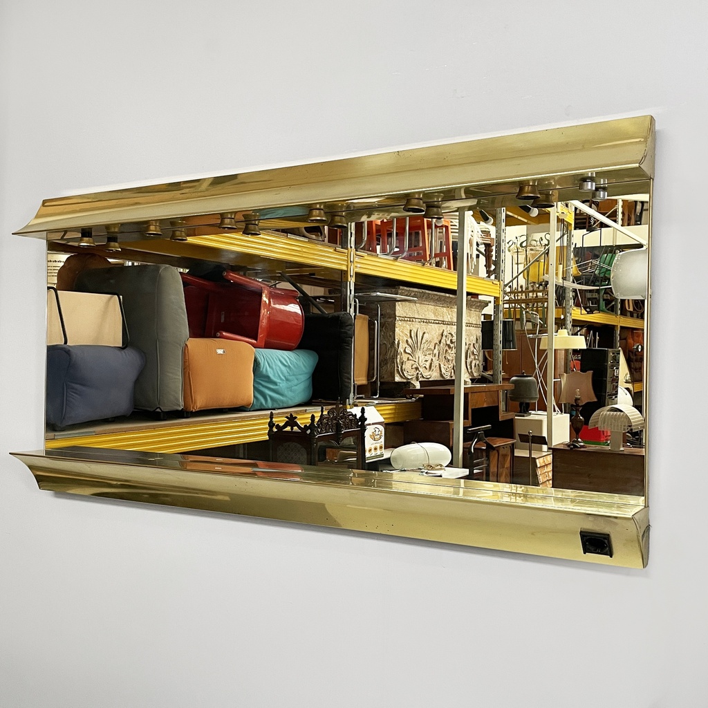 Specchio da parete con lampade, 1980 ca.