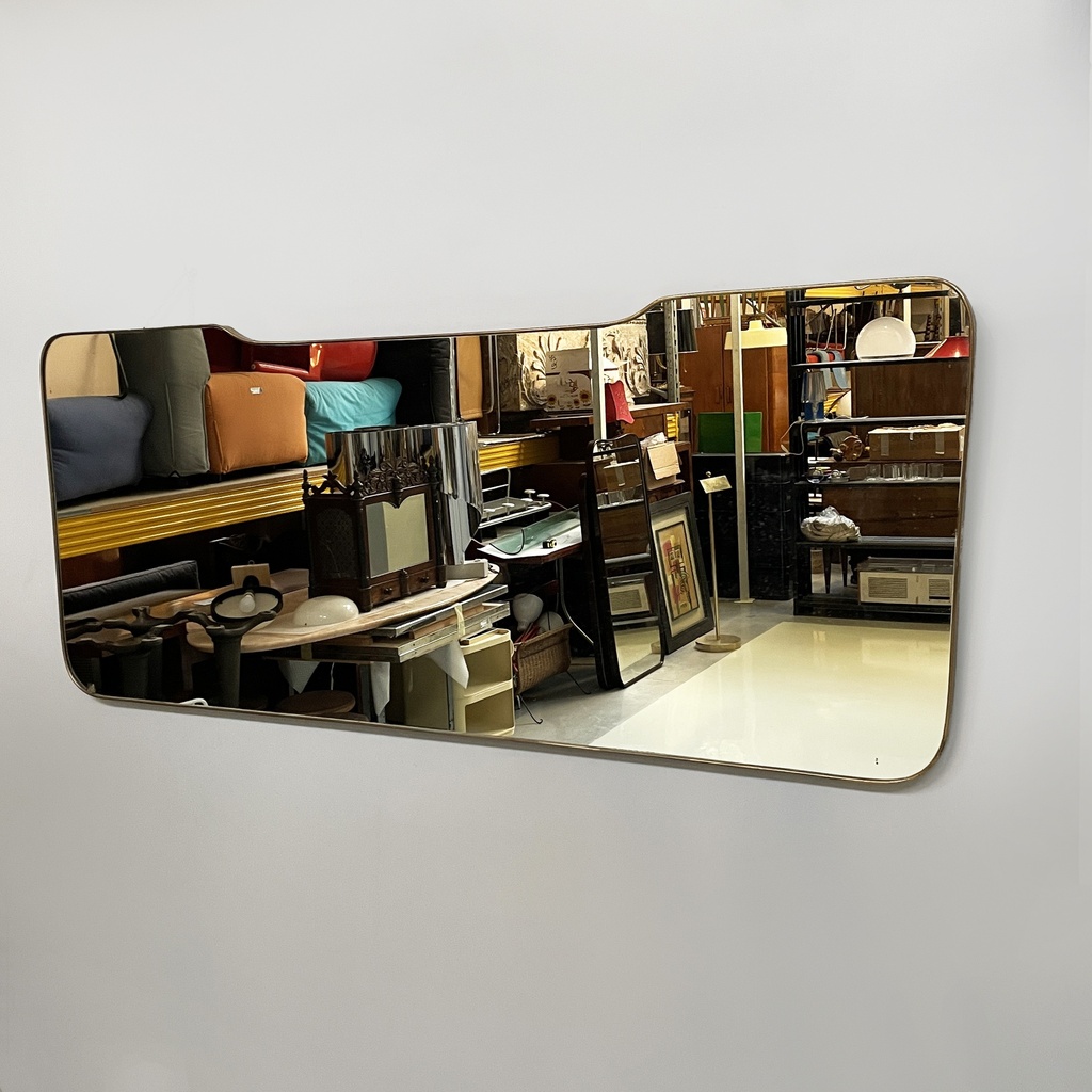 Specchio da parete in ottone, 1950 ca. 