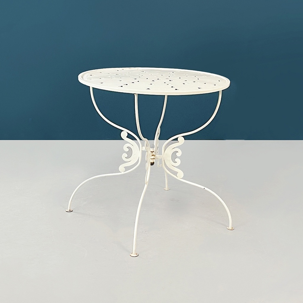 Tavolo da giardino in ferro bianco, 1960 ca.