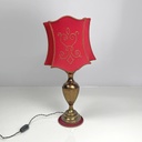 Lampada da tavolo con paralume in tessuto rosso, 1950 ca.