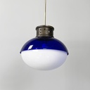 Lampadario in plexiglass blue e bianco, 1970 ca.