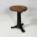 Sgabello in legno e ghisa, 1930 ca.