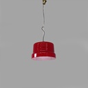 Lampadario in vetro rosso, 1960 ca.