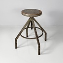 Sgabello in legno grigio e metallo, 1950 ca.