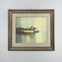 Quadro ad olio con cornice in legno, 1970 ca.
