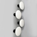 Applique in vetro opalino e metallo nero, 1950 ca.