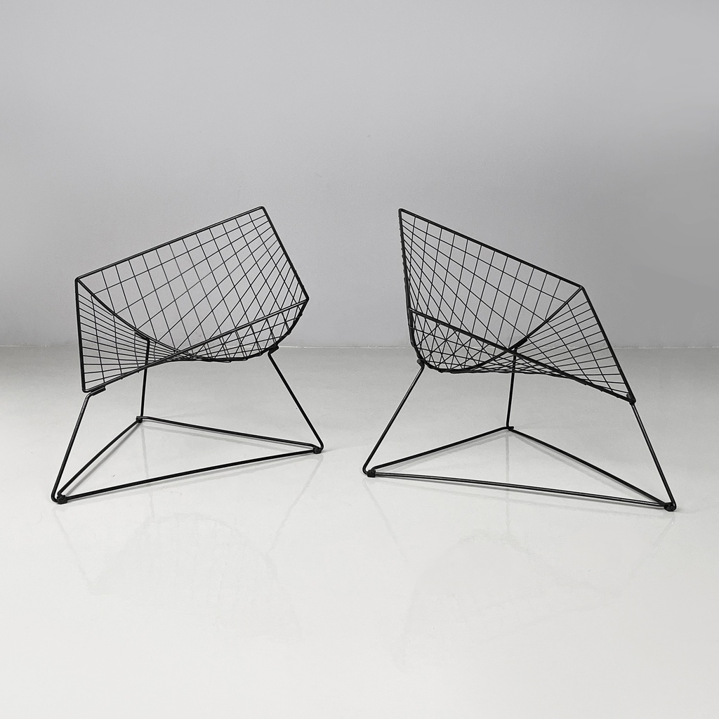 Poltrone in metallo nero, 1990 ca.