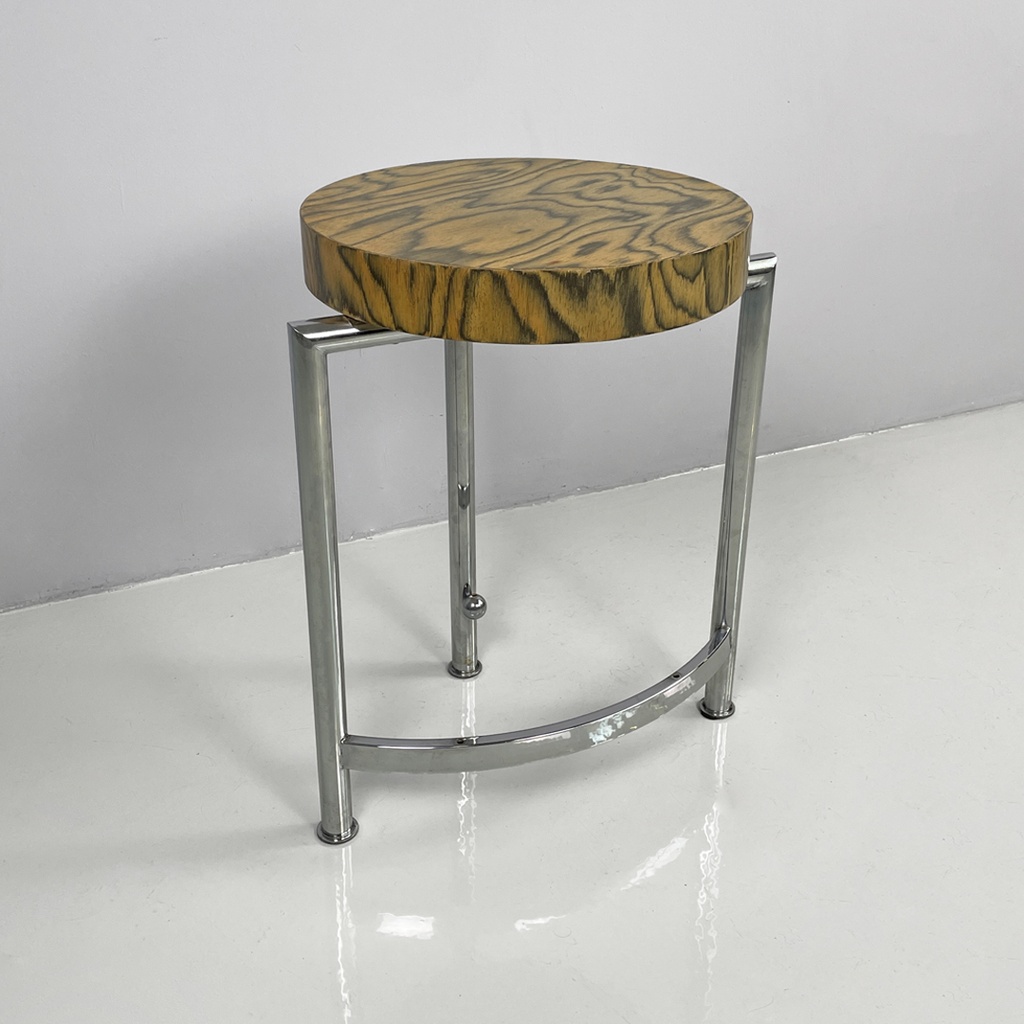 Tavolo da caffè in legno e metallo, 1970 ca.