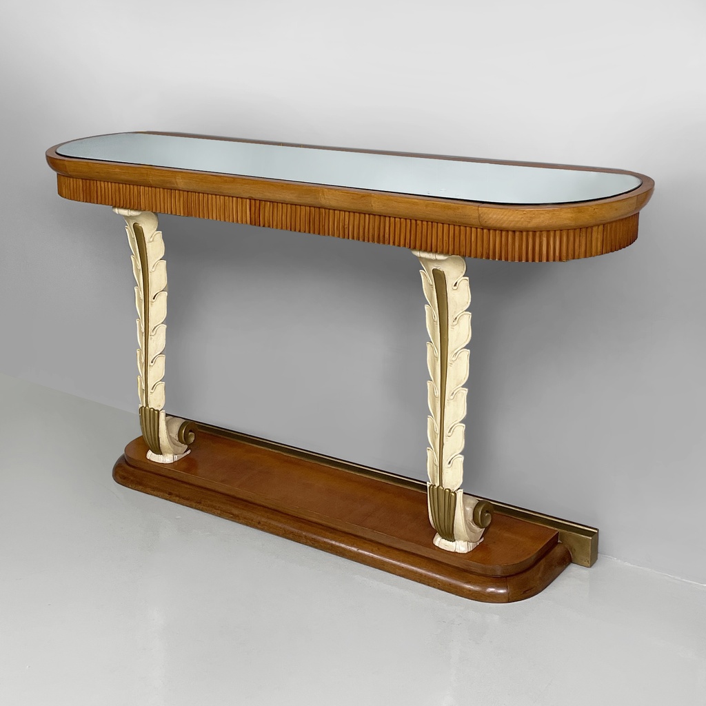 Consolle in legno e specchio, 1940 ca.