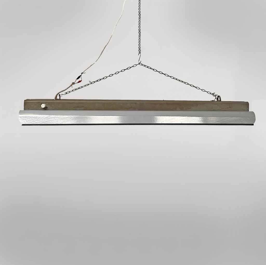 Lampadario in metallo smaltato grigio, 1940 ca.