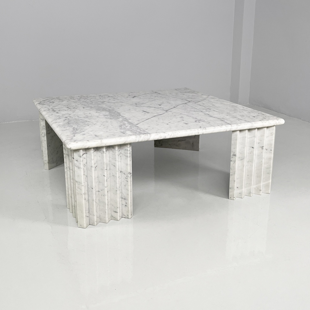 Tavolo da caffè in marmo bianco di Carlo Scarpa, 1980 ca.
