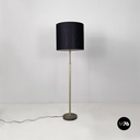 Lampada da terra con paralume in tessuto nero, 1960 ca.