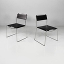 Sedie in pelle e acciaio, 1980 ca.