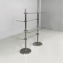 Libreria in metallo e vetro, 1980 ca.