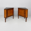 Consolle angolari in legno e marmo, 1700 ca.