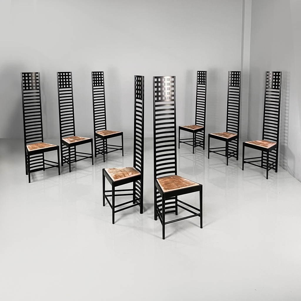 Sedie Hill House di Charles Rennie Mackintosh per Cassina, 1980 ca.